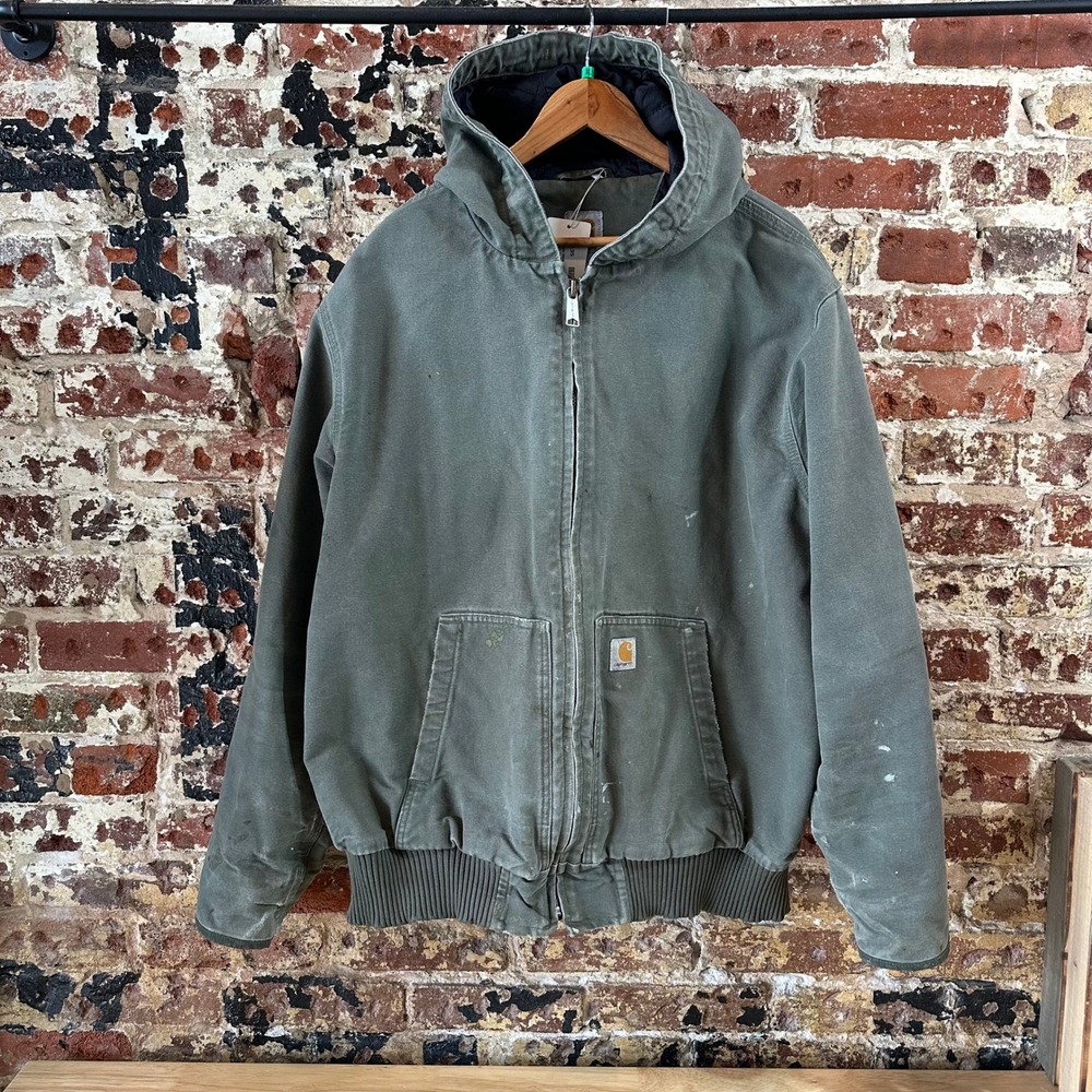 Carhartt Duck Canvas Jacket Mens XL Green Duck Canvas 104050 MOS
